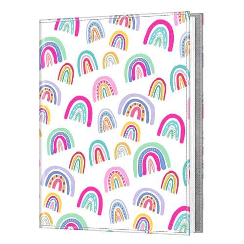 Fintie Photo Album for 8x10 Photos, 52 Pockets Vegan Leather Memory Book | Premium Cover Picture Book, For Family/Wedding/Couples Keepsakes, Anniversary Photos & Artwork Collection, Whimsy Rainbows - color: whimsy rainbows