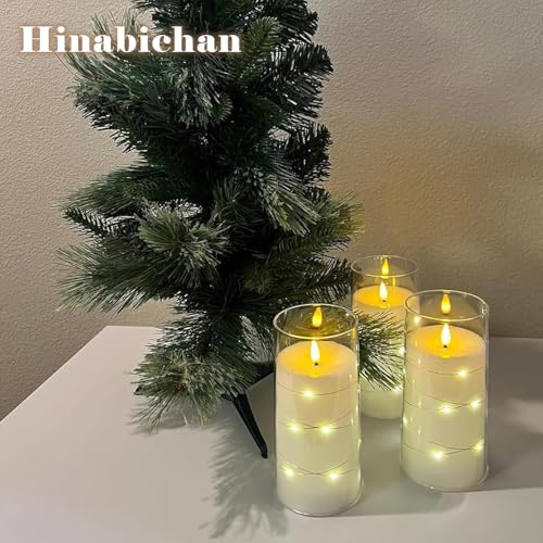 Flickering Flameless Candles with Remote Timer, 6pcs LED Battery Operated Candles with Embedded String Lights White, D3 H6 - color: White