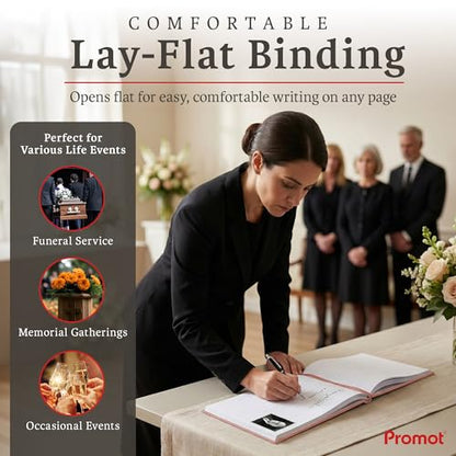 Promot Funeral Guestbook - Guestbook for Funeral Celebration (Rose Gold) - color: Rose Gold