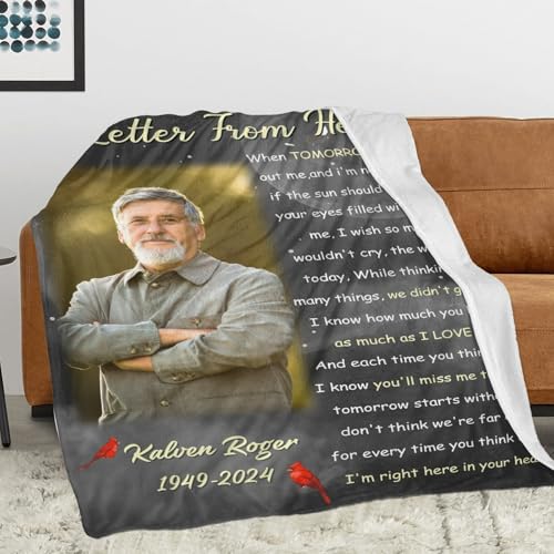 Personalized Memorial Blankets with Photos, in Memory of Loved One Gifts, Sympathy Bereavement Cardinal Blanket for Loss of Mom Dad Grandma Husband Son Daughter - color: New Arrivals-4