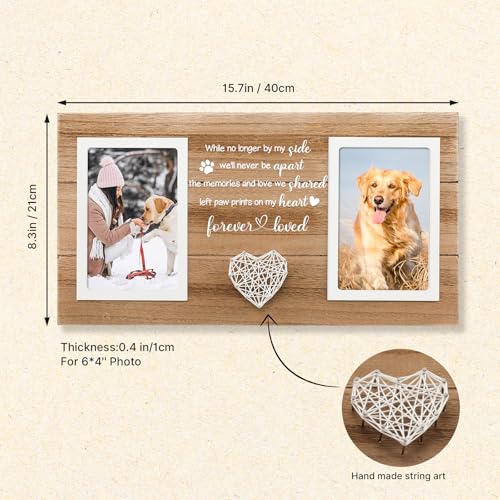 Sympathy Gifts for Loss of Dog, Dog Memorial Picture Frame for Pet Loss of Gift, Pet Loss Remembrance Gifts Large Picture Frame, Holds 2pcs 4x6 Pictures - style: loss of dog