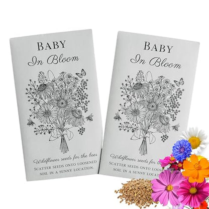 Wildflower Baby Shower Favors Seed Packets Pack of 25 Baby in Bloom Shower Favors Wildflower Baby Shower Favors | Baby in Bloom seed packet favor