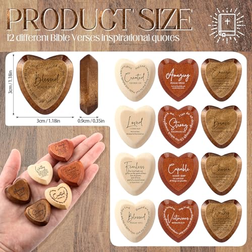 Christian Gifts Bulk Wooden Hearts, Natural‌,Brown,Dark Brown, 72 Pcs - color: Natural‌,brown,dark Brown