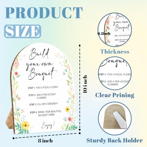 Flower Bouquet Bar Sign, Floral Welcome Table Sign for Baby Bride Shower - color: Bouquet