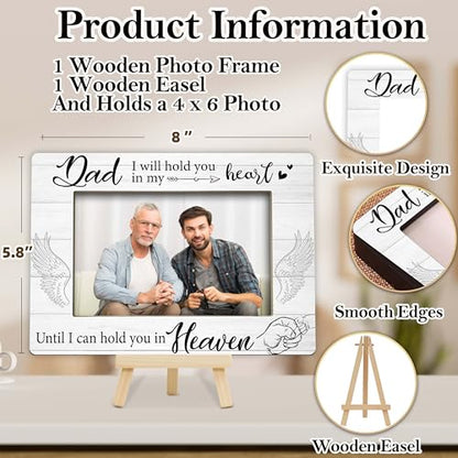 Memorial Gifts Loss of Dad, Sympathy Picture Frame, Remembrance Gifts Wooden Photo Frame with Easel, 4x6 Bereavement Picture Frame for Tabletop Display - G05 - style: Loss of Dad