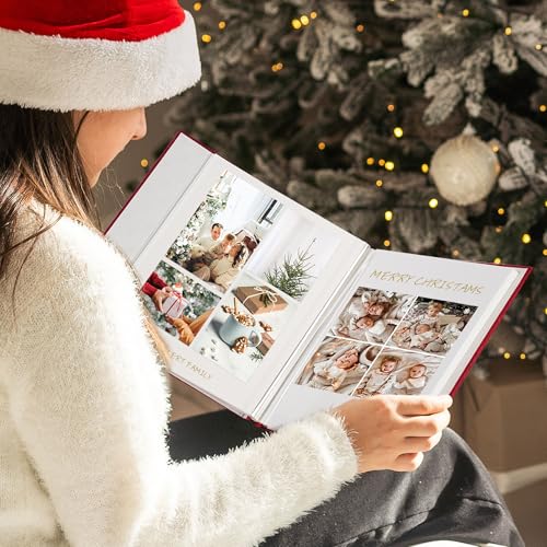 Vienrose Large Photo Album Self Adhesive for 4x6 5x7 8x10 Pictures Scrapbook Album DIY Scrap Book 40 Sticky Pages with A Metallic Pen | Scrapbook Album, 20 Sheets, 4x6 5x7 8x10 Photos, Metallic Pen, DIY Memory Book, Travel Photos, Birthday Gift - color: B