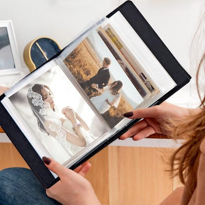 Photo Album 4x6 120 Photos Small Capacity PU Leather Cover, Astronaut in Outer Space Mini Photo Album 4x6 with Elastic band, Birthday Christmas Photo Albums Wedding Anniversary - color: Astronaut in Outer Space, size: 4*6 Holds 120 Photos