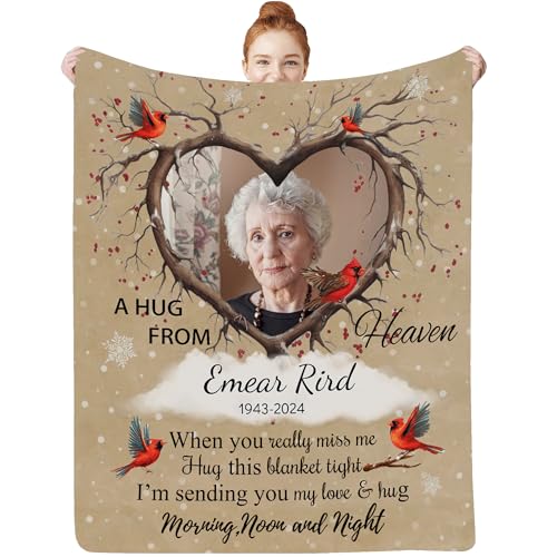 Custom Memorial Blanket with Photos for Loss of Loved One, in Loving Memory Gifts Personalized Sympathy Blanket for Loss of Mom Dad Husband Wife Grandma Grandpa Friends, Sympathy Bereavement Gifts - color: Memorial Blanket-1
