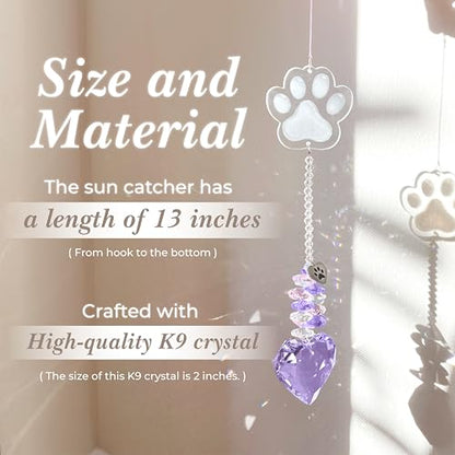 Pet Memorial Suncatcher, Dog Memorial Gifts, Pet Loss, Pet Sympathy, Thoughtful Dogs and Cats Remembrance, Bereavement Gifts - Purple - color: Purple