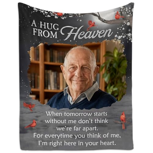 Custom Blanket for Sympathy Gifts for Loss of Loved One, Personalized Memorial Blankets for Friend, Custom Blanket In Memory of Loss of Dad Mom, Customized In Memory of Loved One Gifts for Him Her - color: Memorial-5