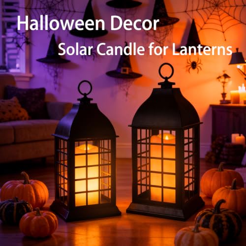 Solar Candles Outdoor Waterproof 2 Pack, 3"x6" Pillar Candles - size: D3"xH6"