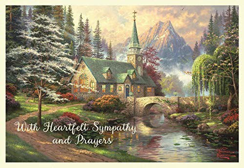 DaySpring - With Heartfelt Sympathy - Thomas Kinkade Painter of Light - 4 Design Assortment with Scripture - 12 Sympathy Boxed Cards & Envelopes, KJV