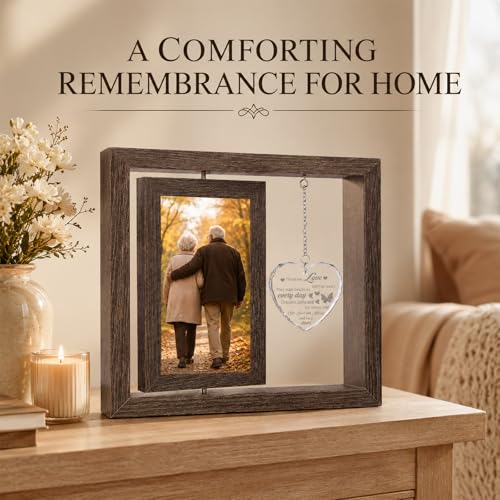 Memorial Sympathy Gifts for Loss of Loved One, Bereavement Remembrance Picture Frame for Loss of Mom Dad, In Memory of Loved One Gifts, Condolence Funeral Sentimental Gift, Rotating Frame Displays Two 4x6 Photos - size: Those We Love
