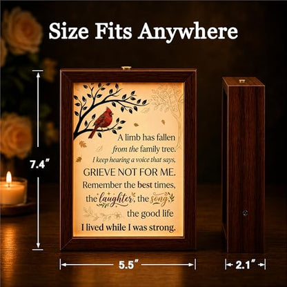 Sympathy Gifts for Loss of Loved One, LED Wood Memorial Shadow Box, 3 Lighting Modes, Bereavement Condolences Remembrance Gifts, 7.4''x5.5''x2.1'' - color: A Limb