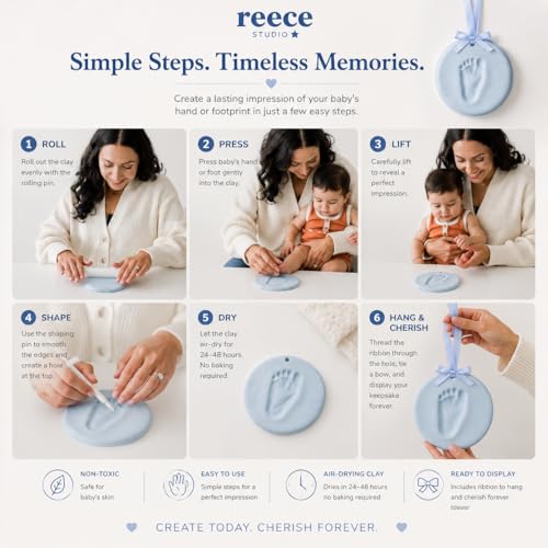 Reece Studio Pink Baby Handprint or Footprint Clay Keepsake Kit - color: Baby's Print Keepsake, Pink, size: One Size
