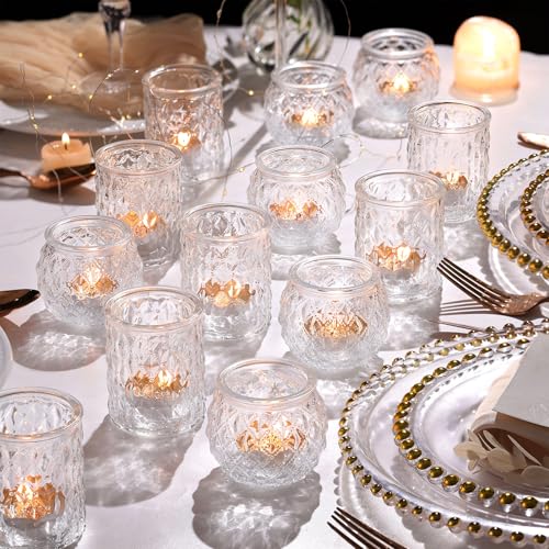 NITIME 36Pcs Votive Candle Holders, Clear Tea Light Holders for Wedding - color: Clear