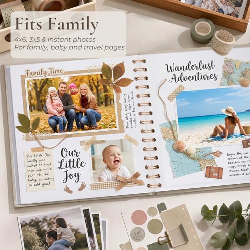 Vienrose Scrapbook Album,40 Pages,10x10 Inch,Beige | Linen Arch Window,Personalized DIY Photo Album – Wedding,Baby Shower,Anniversary,Travel,Keepsake Gift - color: Beige, size: 10 INCH 40 Pages