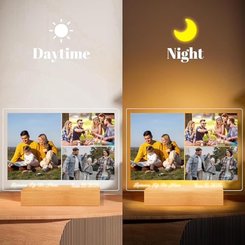 LOUISMIAA Custom Picture Frames Light,Personalized Photo Frame with Night Light,Customized Picture Frame,Personalized Anniversary Birthday Valentine's Day Gifts for Women Men Same Day Shipping - color: Style 4