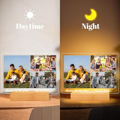 LOUISMIAA Custom Picture Frames Light,Personalized Photo Frame with Night Light,Customized Picture Frame,Personalized Anniversary Birthday Valentine's Day Gifts for Women Men Same Day Shipping - color: Style 4