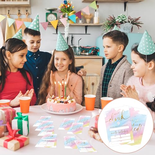 Birthday Invitations - 9th Birthday Invites with Envelopes(25-Count) - We're on Cloud 9 Fill-in Party Invite Cards for Boys Girls Kids Party Supplies Favors Decorations - A21 - style: We're on Cloud 9