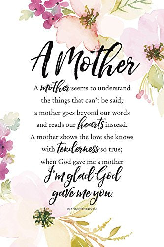 DEXSA A Mother Seems Wood Plaque with Inspiring Quotes 6"x9" - Elegant Vertical Frame Wall & Tabletop Decoration | Easel & Hanging Hook | Christian Family Religious Home Decor Saying | Made in the USA - style: Mother