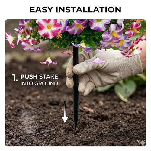 Real Touch Artificial Petunias,140 Premium Outdoor Faux Flowers - color: Pink & Purple