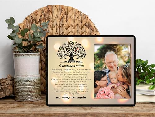 Memorial Picture Frame, In Loving Memory Wood Photo Frame, Sympathy Gifts Bereavement Gifts for Loss of Mom Dad Grandparents, A Limb Has Fallen Frame, Funeral Remembrance Gifts -d11 - style: Memorial 05