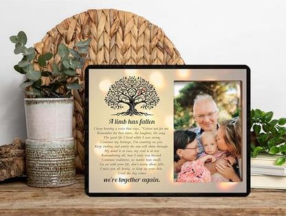 Memorial Picture Frame, In Loving Memory Wood Photo Frame, Sympathy Gifts Bereavement Gifts for Loss of Mom Dad Grandparents, A Limb Has Fallen Frame, Funeral Remembrance Gifts -d11 - style: Memorial 05