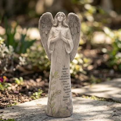 Ivy Home Resin Garden Statue Standing Praying Angel Garden Statuary for Outdoor Decor