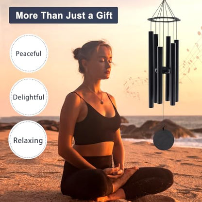 ASTARIN Sympathy Gifts for Loss of Mom,Tuned Relaxing Soothing Low Bass | 36 Inch Memorial WindChimes for Outside, Condolence Bereavement Gifts in Memory of Mom（ Flower-Shaped Top） - size: 36”-Flower top