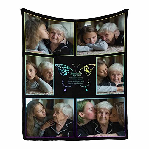InterestPrint Personalized Memorial Blanket Gifts for Loss of Grandma Grandpa Father Mother Sympathy Gifts Remembrance Angel Blanket Gifts - color: Multi X41, size: 30 x 40 Inches