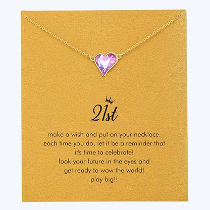 RZKING Golden Necklace for Women, Gifts for Best Friend Sister Mom Daughter - style: Colorful Heart