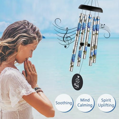 Suntimber Memorial Wind Chimes for Loss of Loved One,(BlueHydrangea,35") | Sympathy Gifts for Loss of Loved One Mother Father, Memorial Gifts in Memory of a Loved One