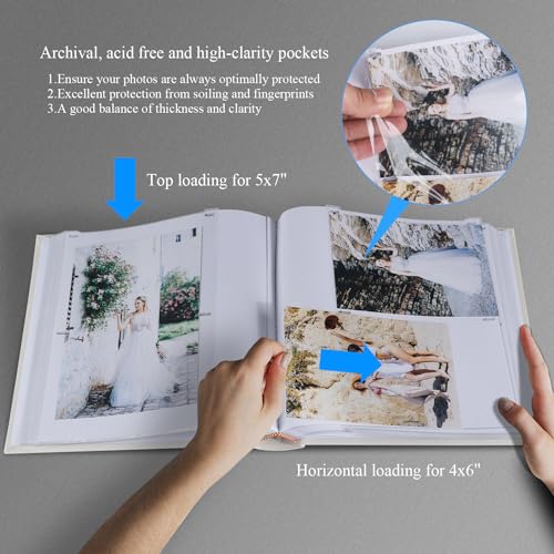 1DOT2 Photo Album with Writing Space, 100 Pages, Linen Cover, Beige - color: Beige