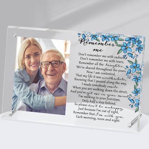 Roowest Flower Memorial Picture Frame Sympathy Gifts for Loss of Loved One Passed Away Acrylic Magnetic Photo Frames Bereavement for Mom, Dad, Family, 7 x 10 Inch - style: Flower