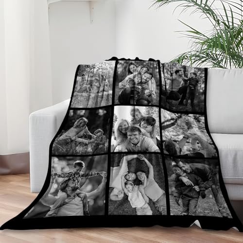 XINLING Custom Memorial Blanket with Pictures for Loss of Loved One Personalized Photo Blanket Customized Sympathy Gifts in Memory of Mom Dad Grandma Grandpa(9 Photos) - color: 9 Photos