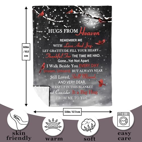 Xutapy Sympathy Gifts for Loss of Loved One, Memorial Blanket 60’’X50’’ | Memorial/Bereavement/Grief Gifts for Loss of Mom/Dad, Funeral/Remembrance/Condolences Gifts for Loss, Hug from Heaven Blanket