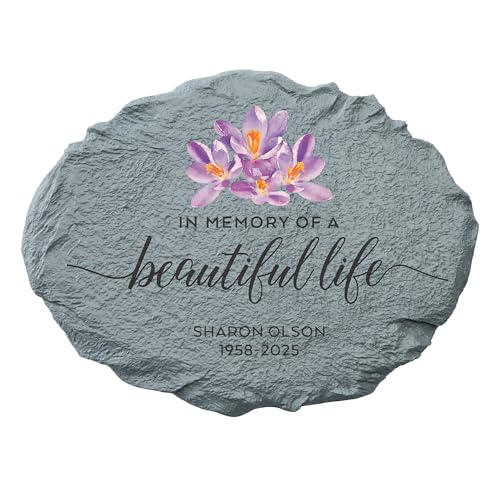 Let's Make Memories Personalized Memorial Garden Stone - Beautiful Life - Sympathy - Condolences - style: In Memory of a Beautiful Life