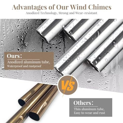Memorial Gifts for Loss of Mom,32'' Sympathy Wind Chimes Gifts for Loss of Mother, Bereavement/Condolence/Remembrance Gift, Windchimes in Memory of Mom - size: D-Silver-Mom