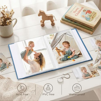 Vienrose 4x6 Mini Photo Album, 2 Pack, 52 Photos, Blue - color: Blue, size: 4x6 26 Pockets