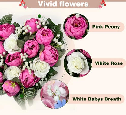 Cemetery Wreaths for Grave Decoration, Headstone Wreath with Gravestone Flower