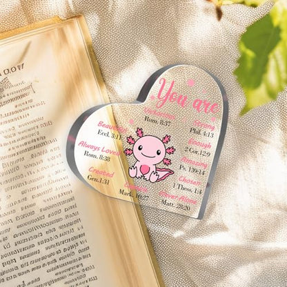 Inspirational Motivational Christian Gifts for Women Men You Are Loved Definition Decor Axolotl Positive Decorative Acrylic for Axolotl Lover Friends Coworkers Boss Office School Decor Sign Plaque - style: Axolotl 02