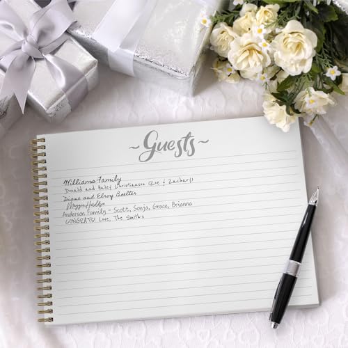 Canopy Street Hardcover Indie Autumn Floral Wedding Guestbook / 120 Lined Guest Signature Pages Inside / 8.5" x 11" Landscape Lay Flat Anniversary Fall Flower Guest Book/Gold Metal Spiral Binding - color: Indie Autumn Floral