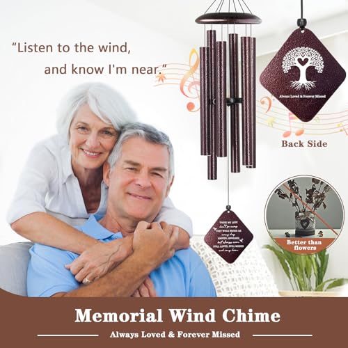 Sympathy Gifts for Loss of Loved One, 32" Memorial Wind Chimes, Thoughtful Bereavement Gifts/Sympathy Gift/Condolences Gift Basket for Loss of Dad Mom Miscarriage (Bronze) - size: Loved One