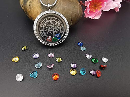 GOKING Family Tree of Life Floating Locket, Familes Are Forever Necklace - color: Silver (Treeoflife 03)