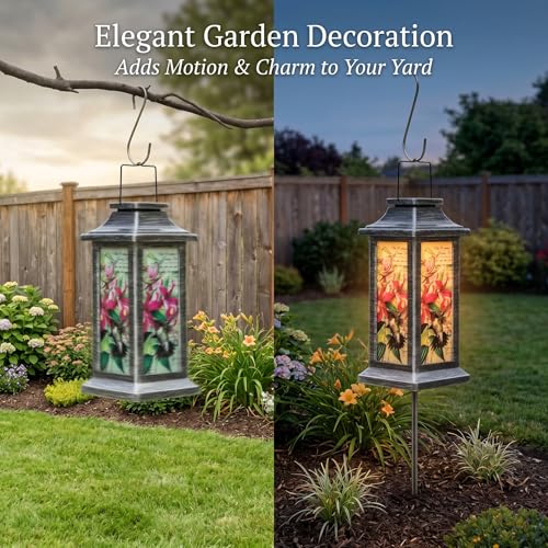 Topadorn Hummingbird Solar Lantern Outdoor Hanging Light - style: Hummingbird