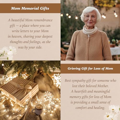 Mom Grieving Gift, Sympathy Condolence Remembrance Memorial Gifts | Letters To My Mom In Heaven Faux Leather Journal with Window Cover 200 Pages A5 Lined for Family Friend Who Loss of Mother - style: Mom