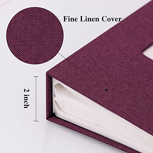 Vienrose 4x6 Photo Album,300 Pockets,Linen Cover with Window,Purple | Linen Hardcover, Slip In Photo Book, Family Memory Album, Travel Keepsake - color: Purple, size: 300 Pocket