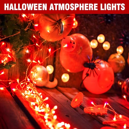 LED Fairy Lights, Connectable Red Christmas String Lights with Timer - color: Red, size: 100FT
