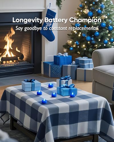 Amagic 12Pack Blue Flameless LED Tea Lights Candles Battery Operated - color: Blue, size: 12 Pack